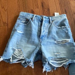 High rise jean shorts